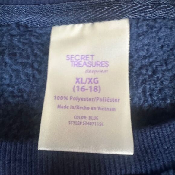 Secret Treasures Plush Star Pajama Set XL 16-18 Navy Cozy Winter Holiday Gift - Picture 7 of 8